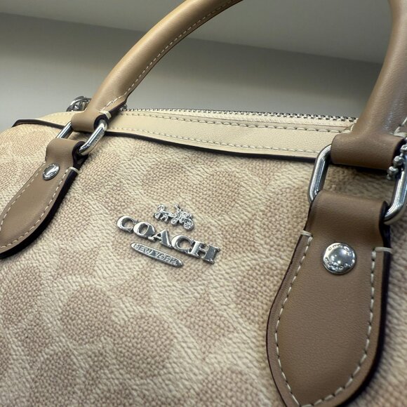 coach Rowan Satchel Bag In Blocked Signature Canvas cw377 - Picture 5 of 7